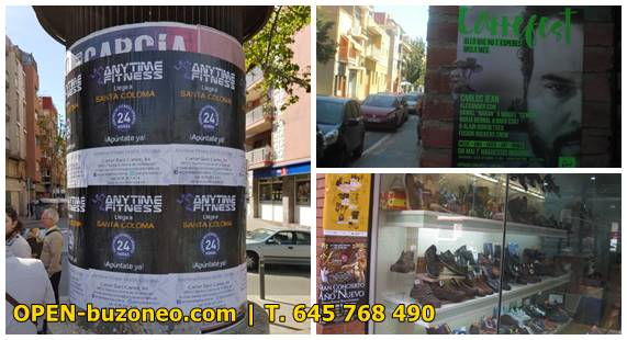 publicidad con carteles conlocados en Barcelona